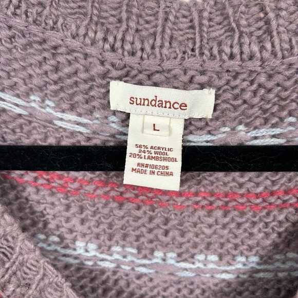 Sundance Lambswool Fair Isle Crewneck Sweater Nordic Colorful Striped L - Picture 3 of 6